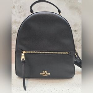 Coach Jordyn Black Leather And Signature C Colorblock Backpack - Excellent